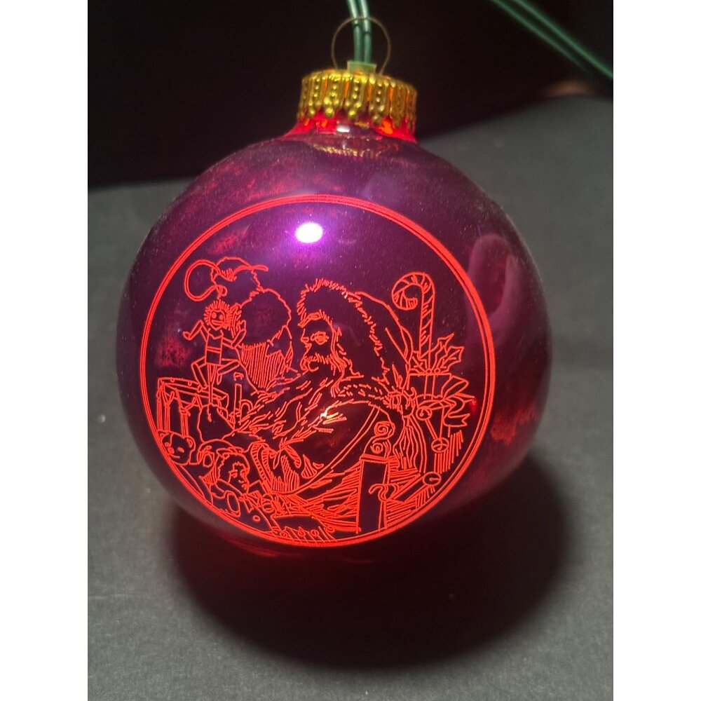 Luminetch VTG 1993 Limited Edition Glass Lighted Christmas Ornament Santa